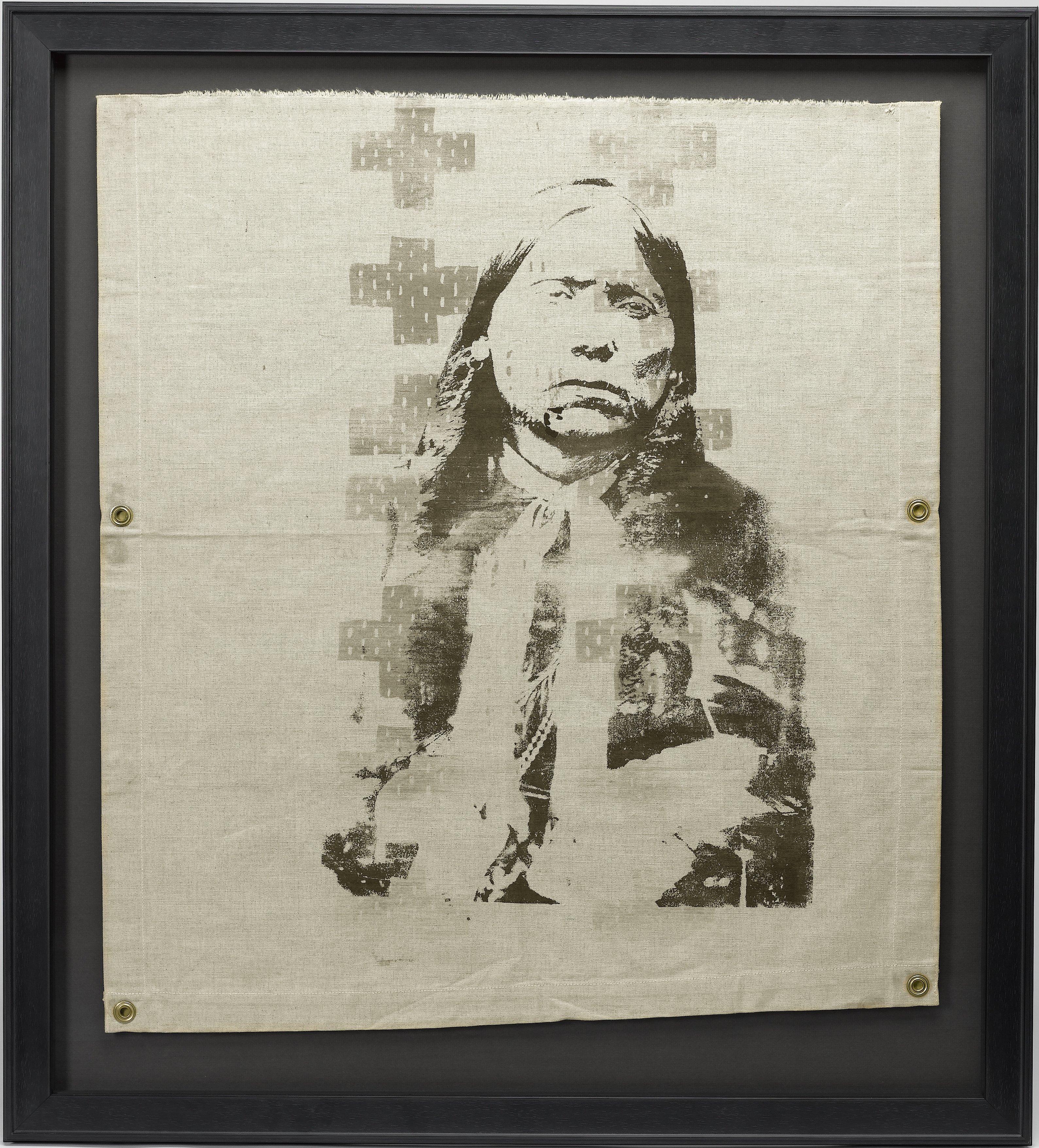 This is a contemporary silkscreen print of an American Indian entitled 