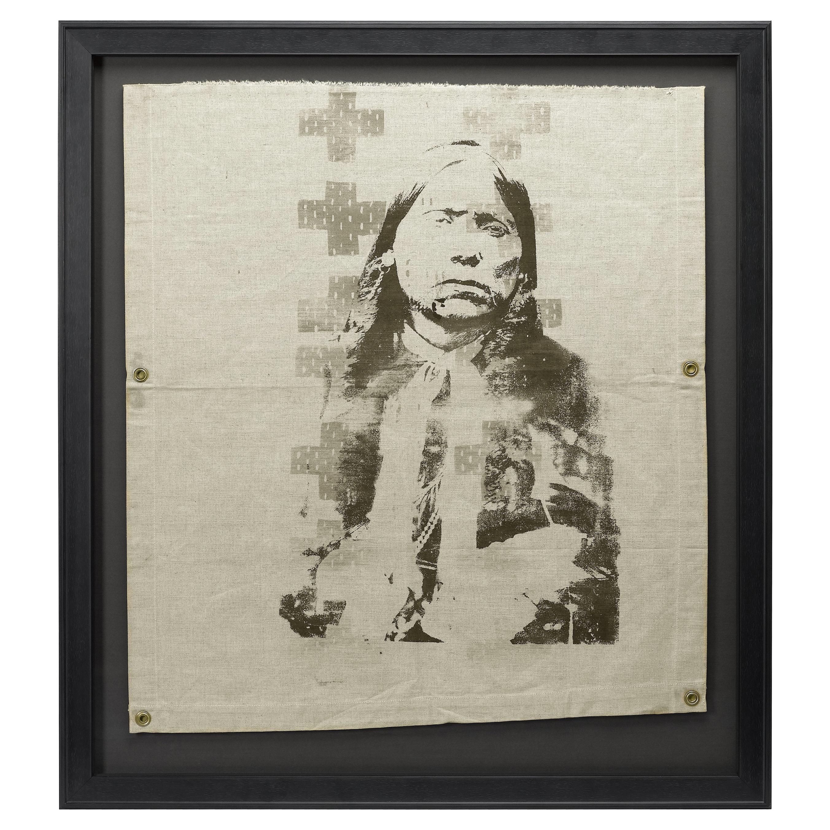 "Trail of Tears" Native American Indian Print on Vintage Canvas