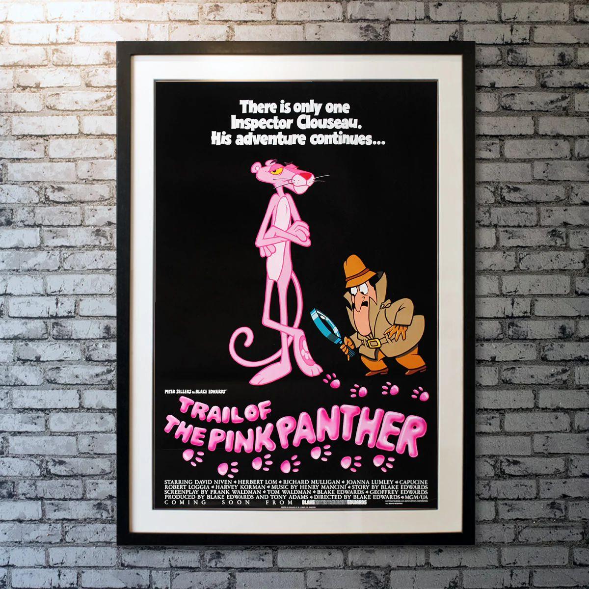 Trail Of The Pink Panther, Unframed Poster, 1982

Original One Sheet (27 X 41 Inches). Journalist Marie Jouvet (Joanna Lumley) attempts to uncover the mysterious disappearance of Chief Inspector Jacques Clouseau (Peter Sellers).

Year: