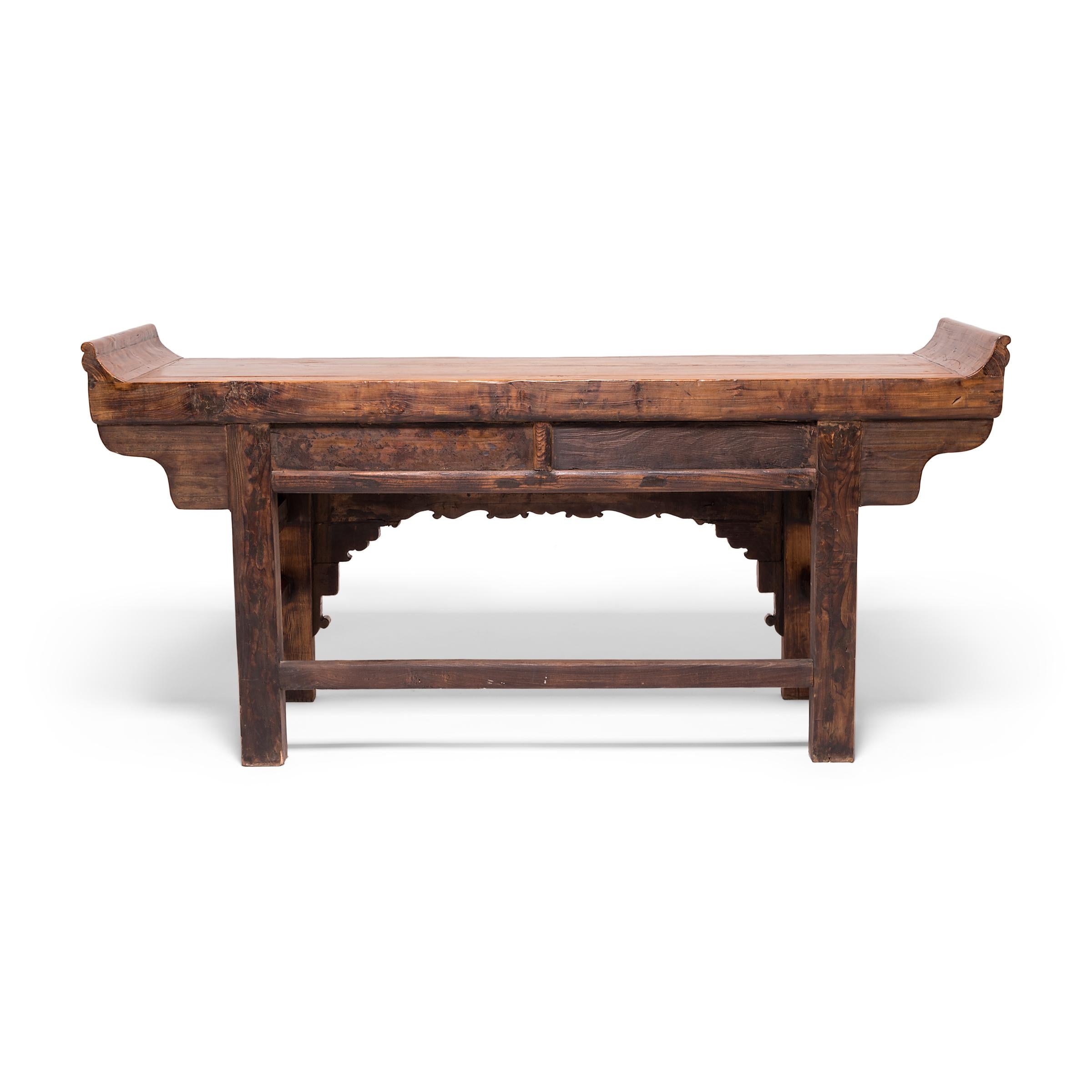 Qing Chinese Trailing Clouds Altar Sideboard, c. 1850 For Sale