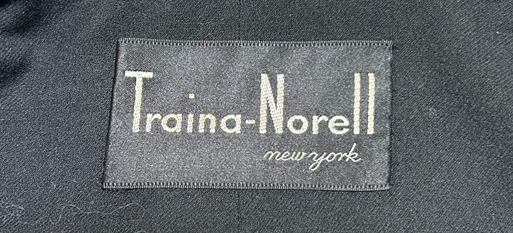 Women's Traina-Norell Black Silk Satin Swing-Coat, 1950s For Sale