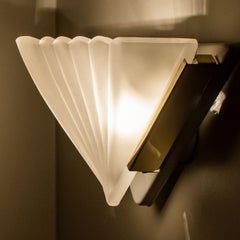 Traingle Shape Wall Sconce Art Deco Milkglass