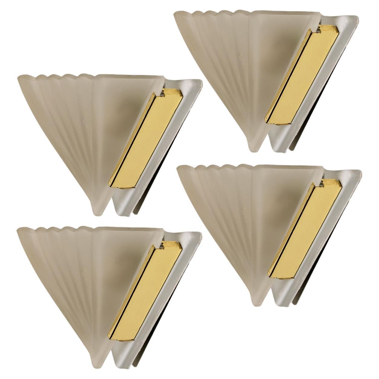 Traingle Shape Wall Sconce Art Deco Milkglass