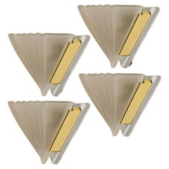 Traingle Shape Wall Sconce Art Deco Milkglass