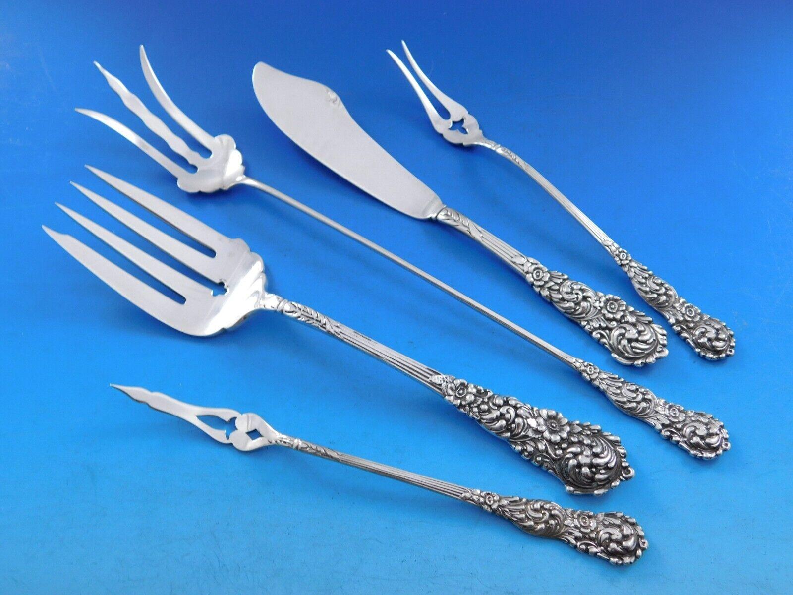 Trajan by Reed & Barton Sterling Silver Flatware Set Service 186 pcs Dinner For Sale 6