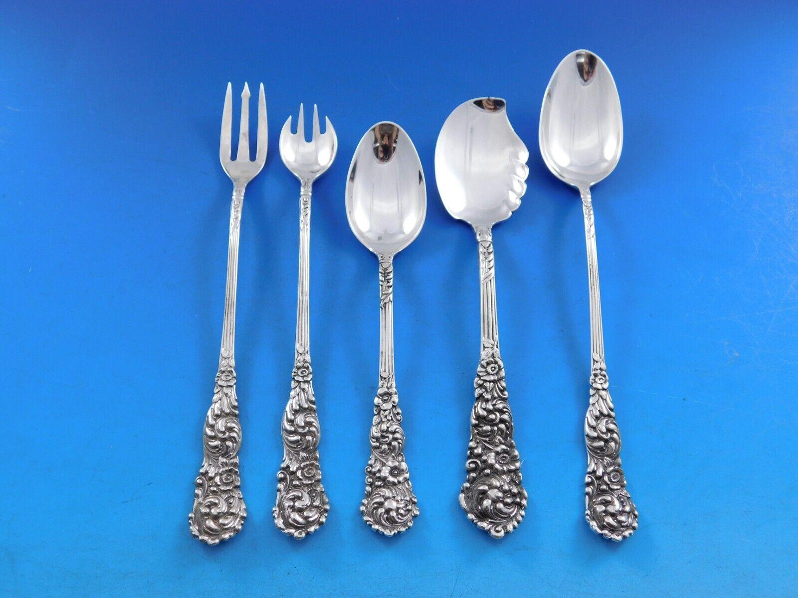 20th Century Trajan by Reed & Barton Sterling Silver Flatware Set Service 186 pcs Dinner For Sale