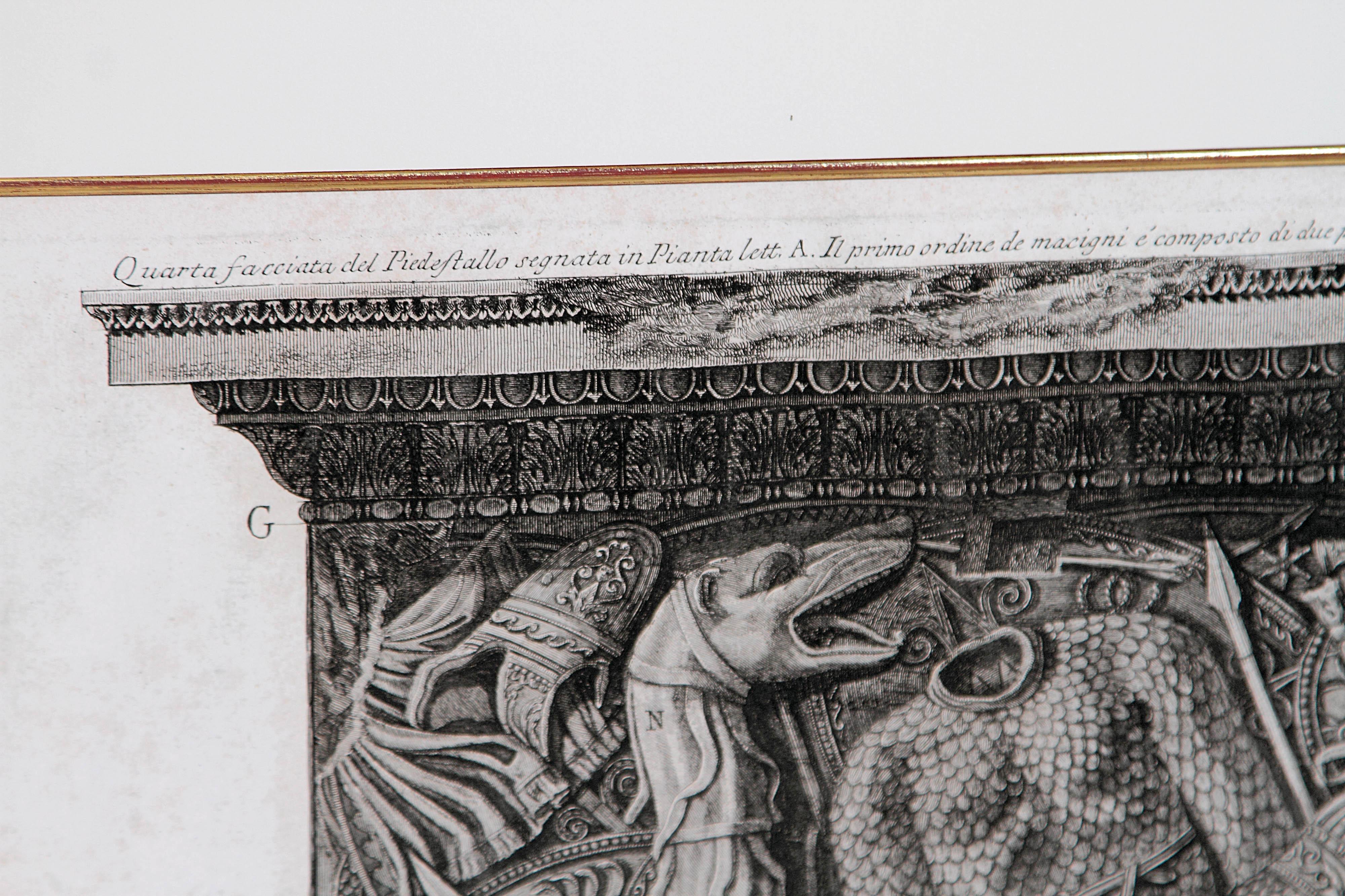 XVIIIe siècle et antérieur Assiettes à colonnes de Trajan X et XI de Giovanni Battista Piranesi en vente