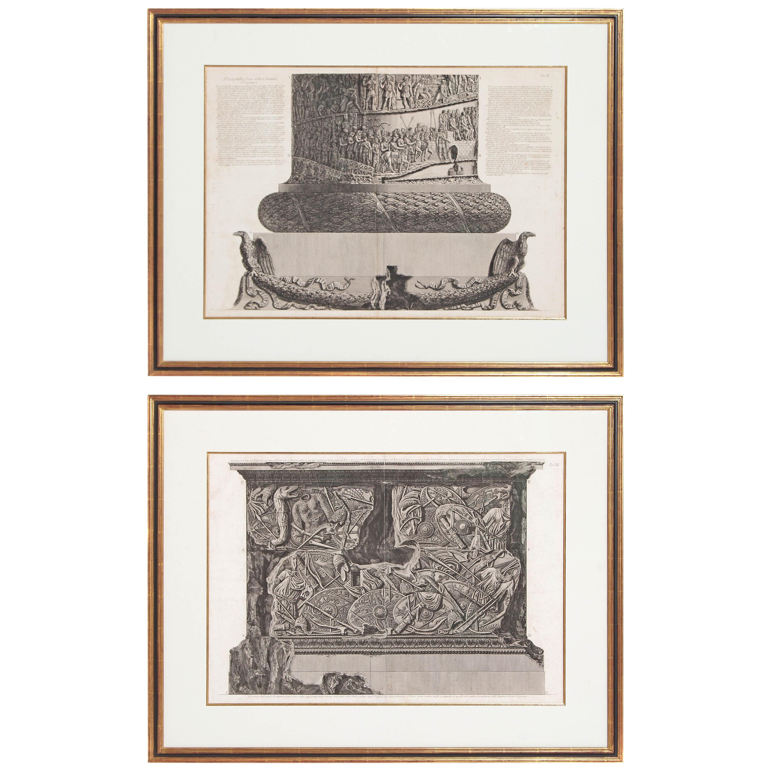 Assiettes à colonnes de Trajan X et XI de Giovanni Battista Piranesi en vente