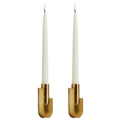 Trakata Solid Brass Candleholder Pair