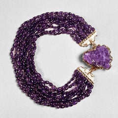 Tralci Multistrand Amethyst Necklace in Bronze by Lo Studiolo Genève