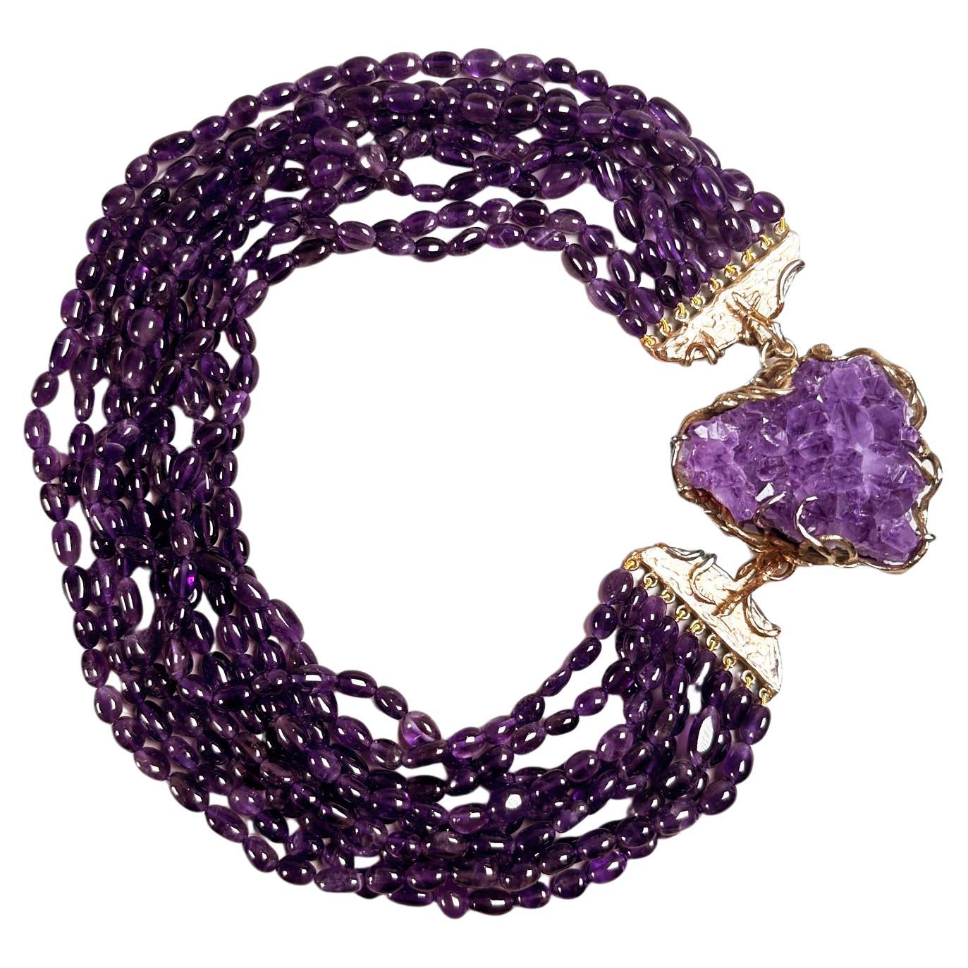 Collana Tralci con ametista in bronzo di Lo Studiolo Genève in vendita