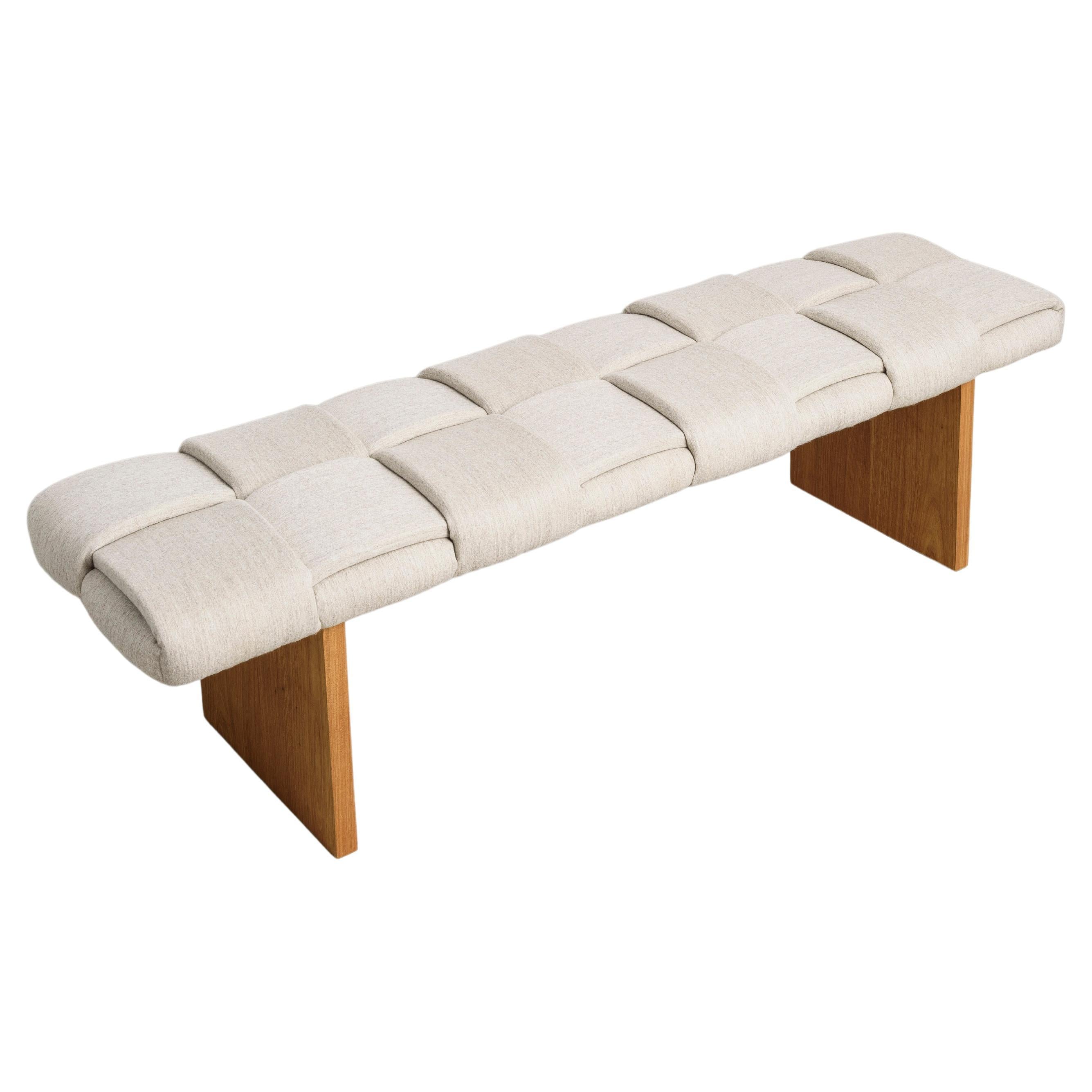 Trama Bench 22, Wool and Solid Wood For Sale