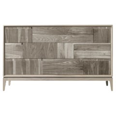 Trama e ordito Solid Wood Dresser, Walnut in Natural Grey Finish, Contemporary