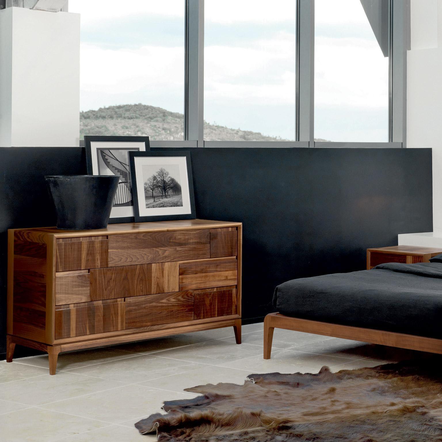A sturdy timeless dresser, designed and made in Italy with premium solid walnut with sawn effect, oil finish. Handcrafted with passion and expertise, this dresser it’s the result of our know-how inherited from one of the most famous historic
