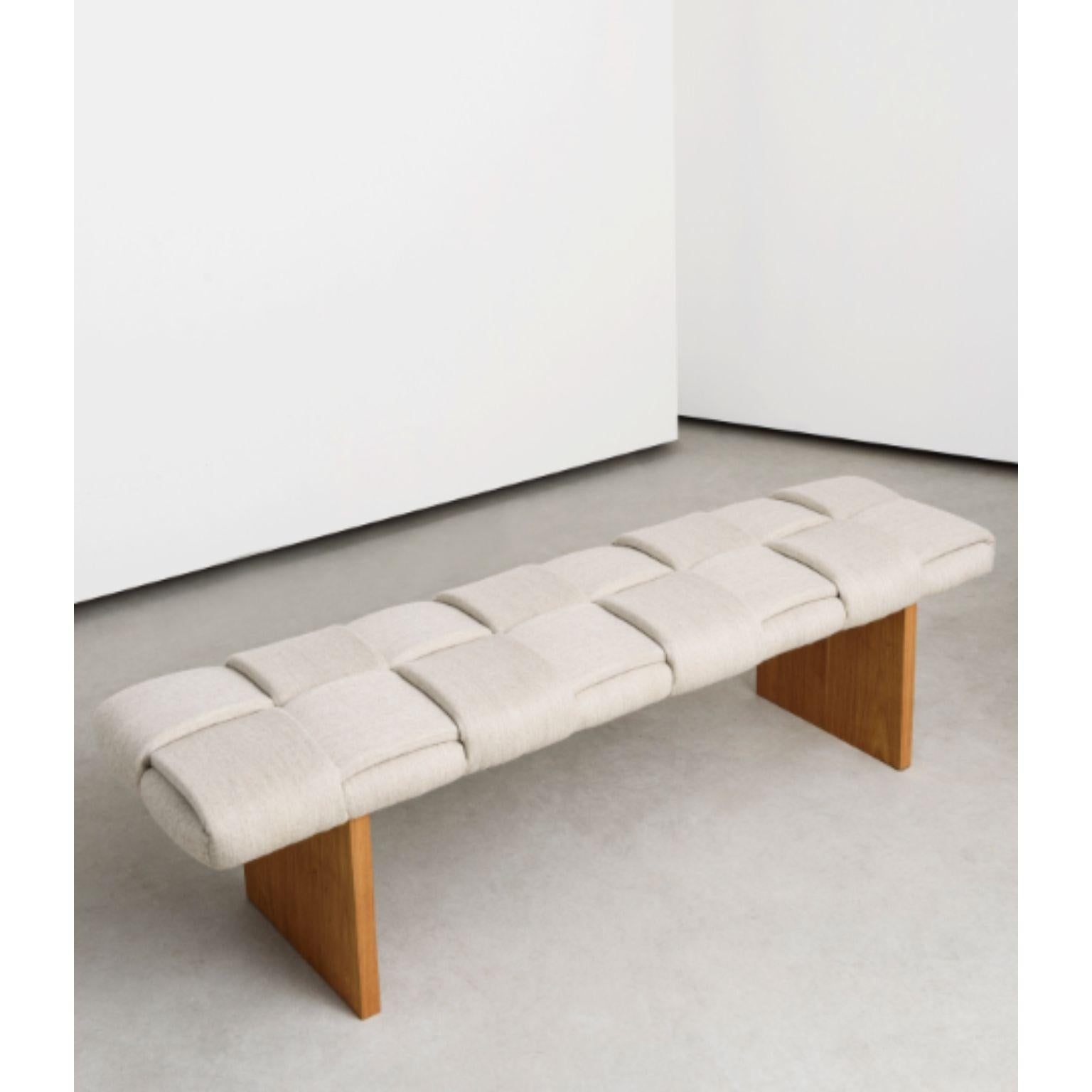 Tramawood 22 bench by Humberto da Mata
Dimensions: L 170 x W 45 x H 45 cm
Materials: Solid Freijó structure, foam, plywood and wool.
Also available in other colors.

Humberto da Mata is a design studio located in São Paulo, Brazil.
Focused on