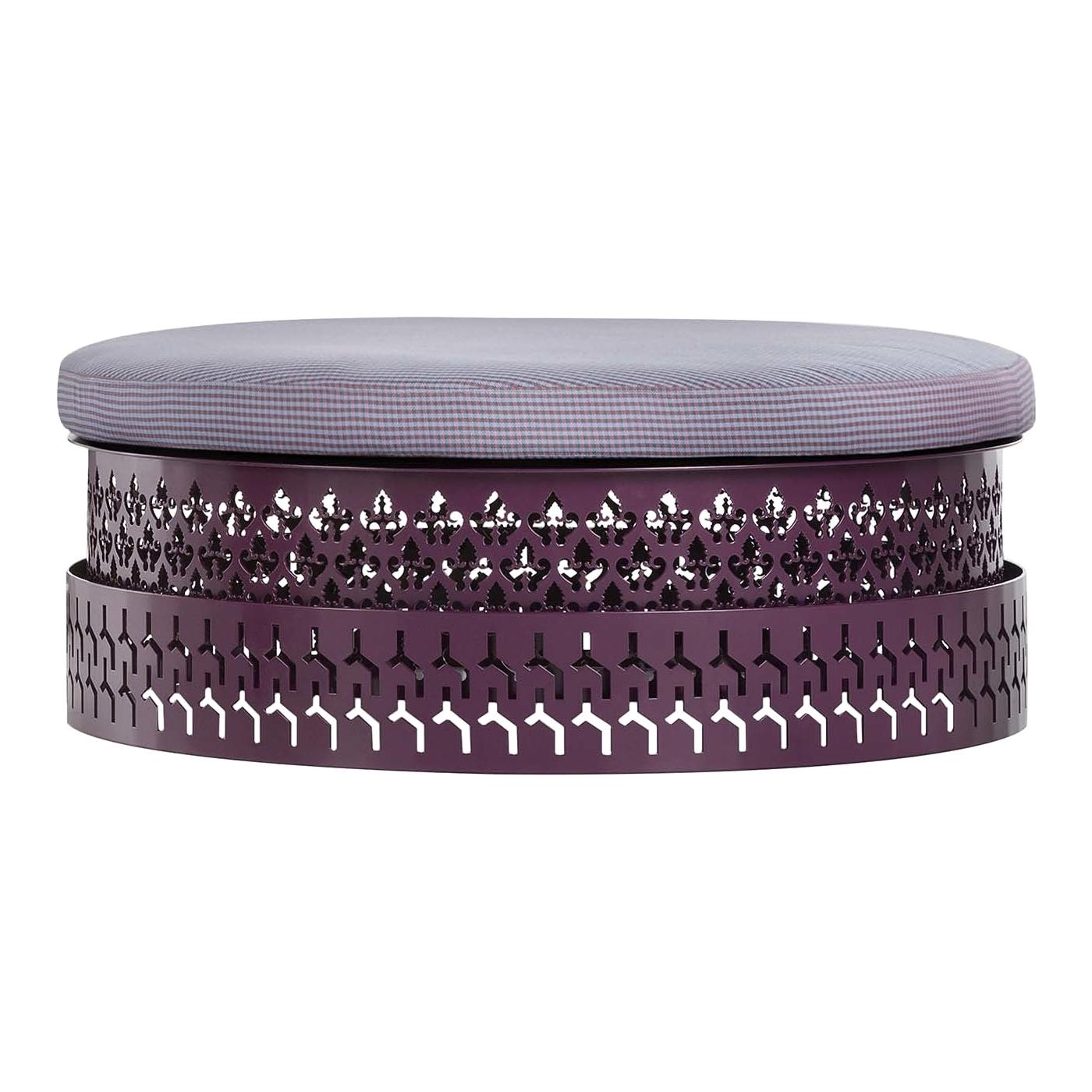 Trame Purple Oval Pouf For Sale