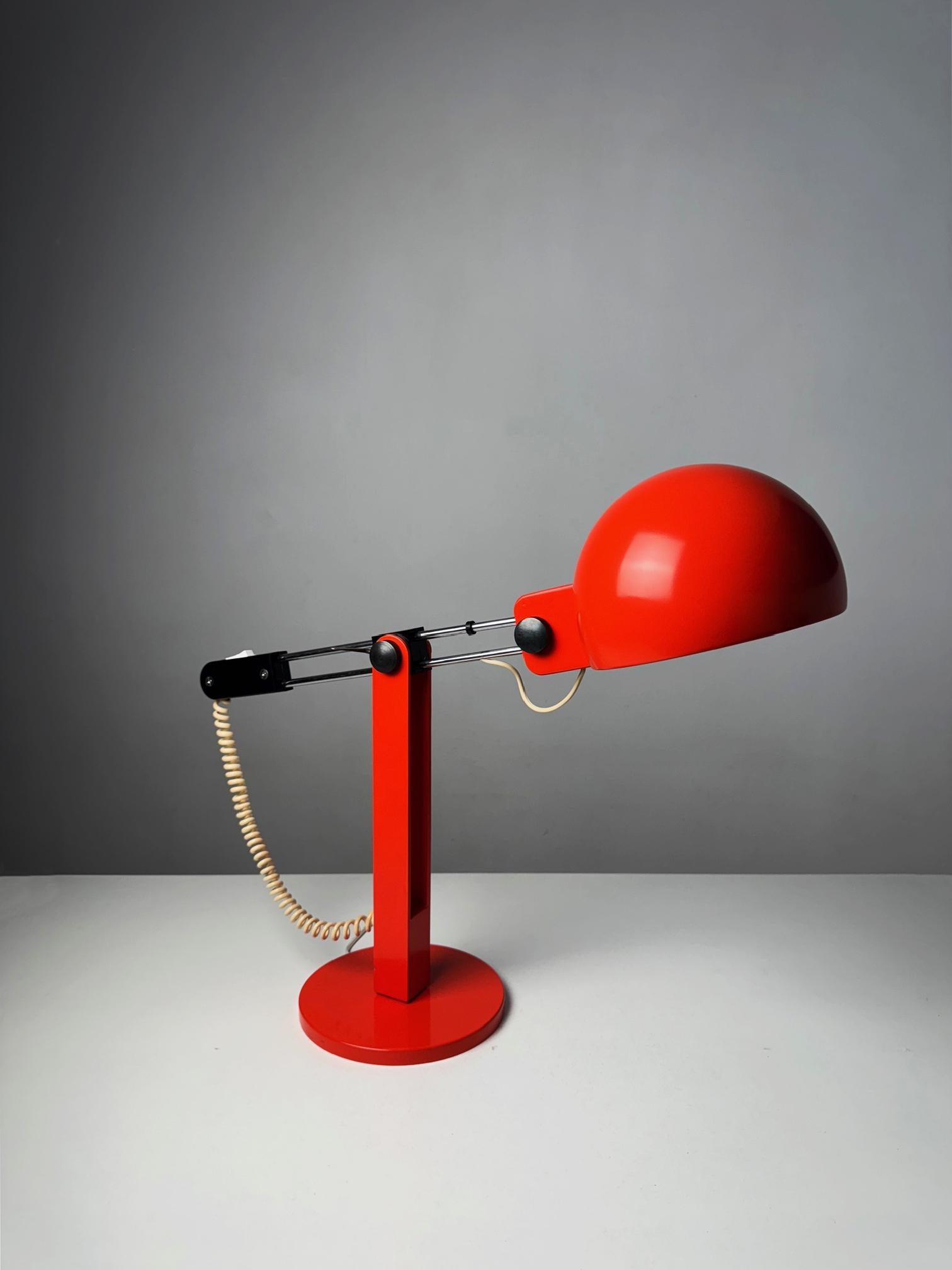 Tramo Large Swivel orange table lamp by Miguel Milá 70s For Sale 3