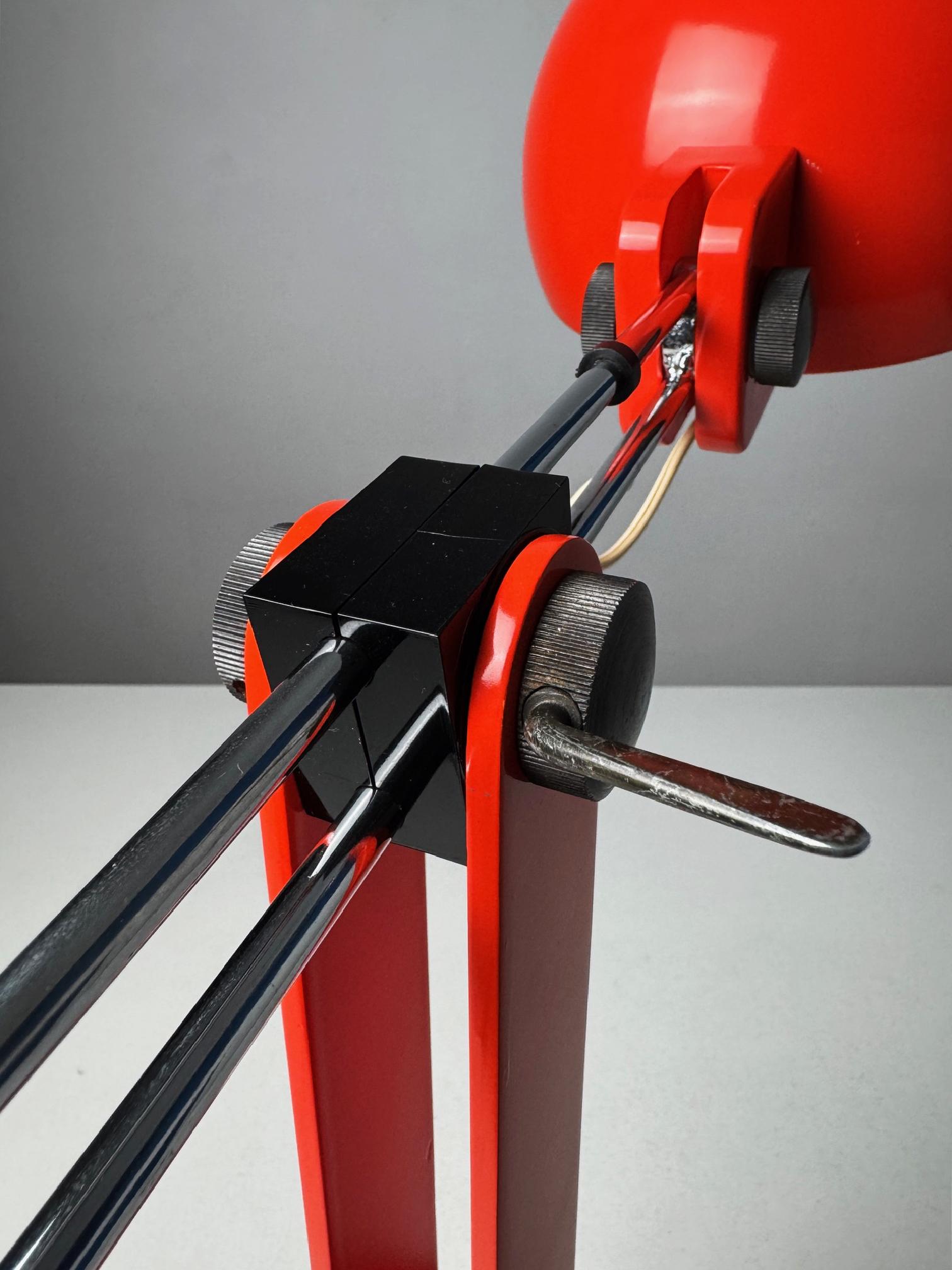 Late 20th Century Tramo Large Swivel orange table lamp by Miguel Milá 70s For Sale