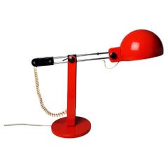 Tramo Large Swivel orange table lamp by Miguel Milá 70s