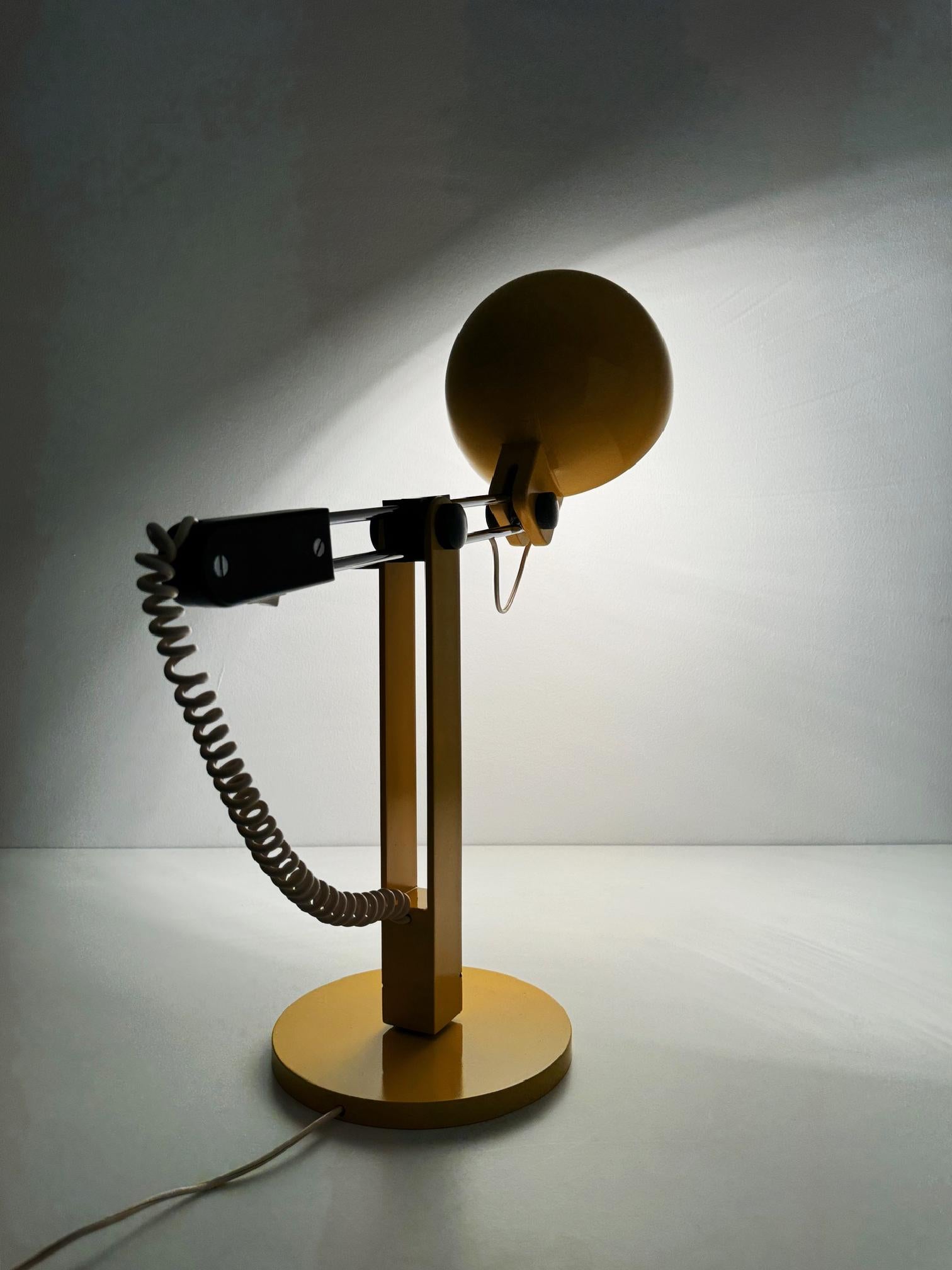 Tramo Large Swivel yellow table lamp by Miguel Milá 3