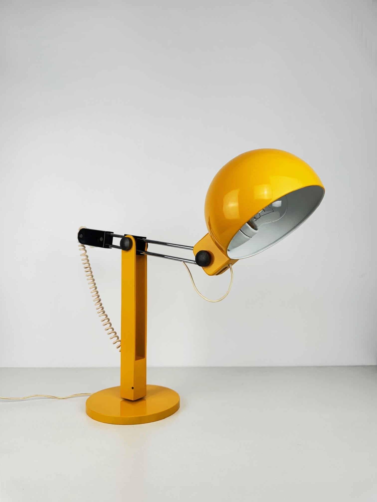 Mid-Century Modern Tramo Large Swivel yellow table lamp by Miguel Milá