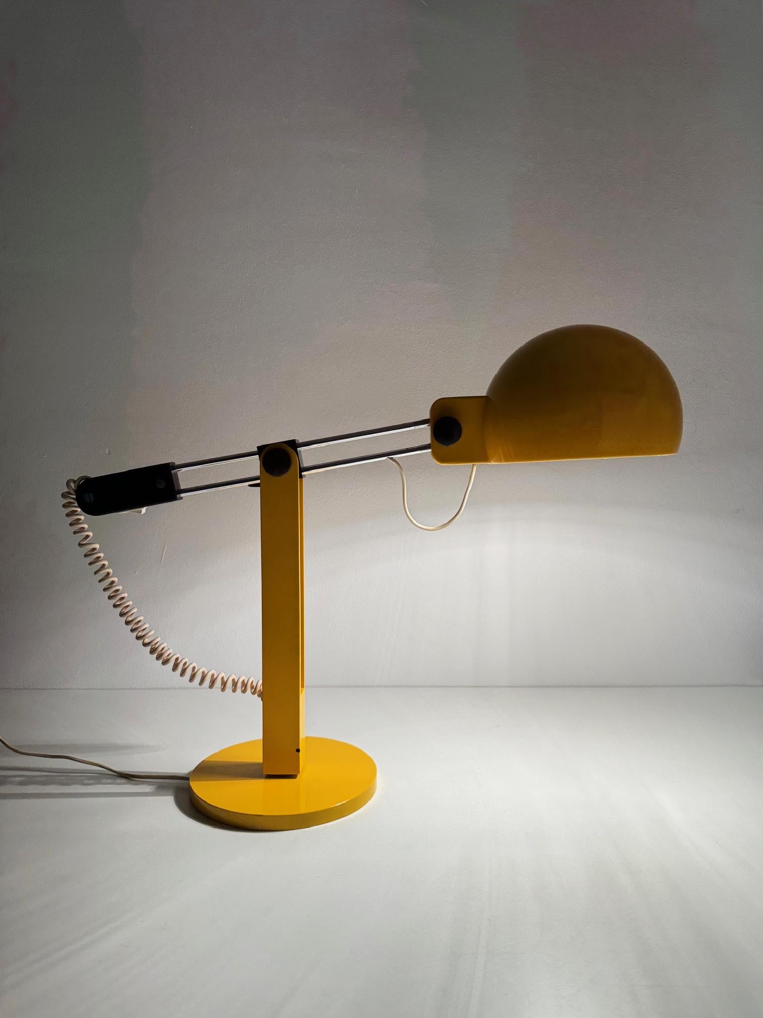 Tramo Large Swivel yellow table lamp by Miguel Milá 1