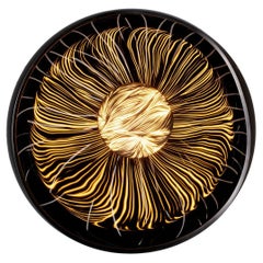 Applique contemporaine en verre soufflé, porcelaine teintée et laiton par Vezzini & Chen