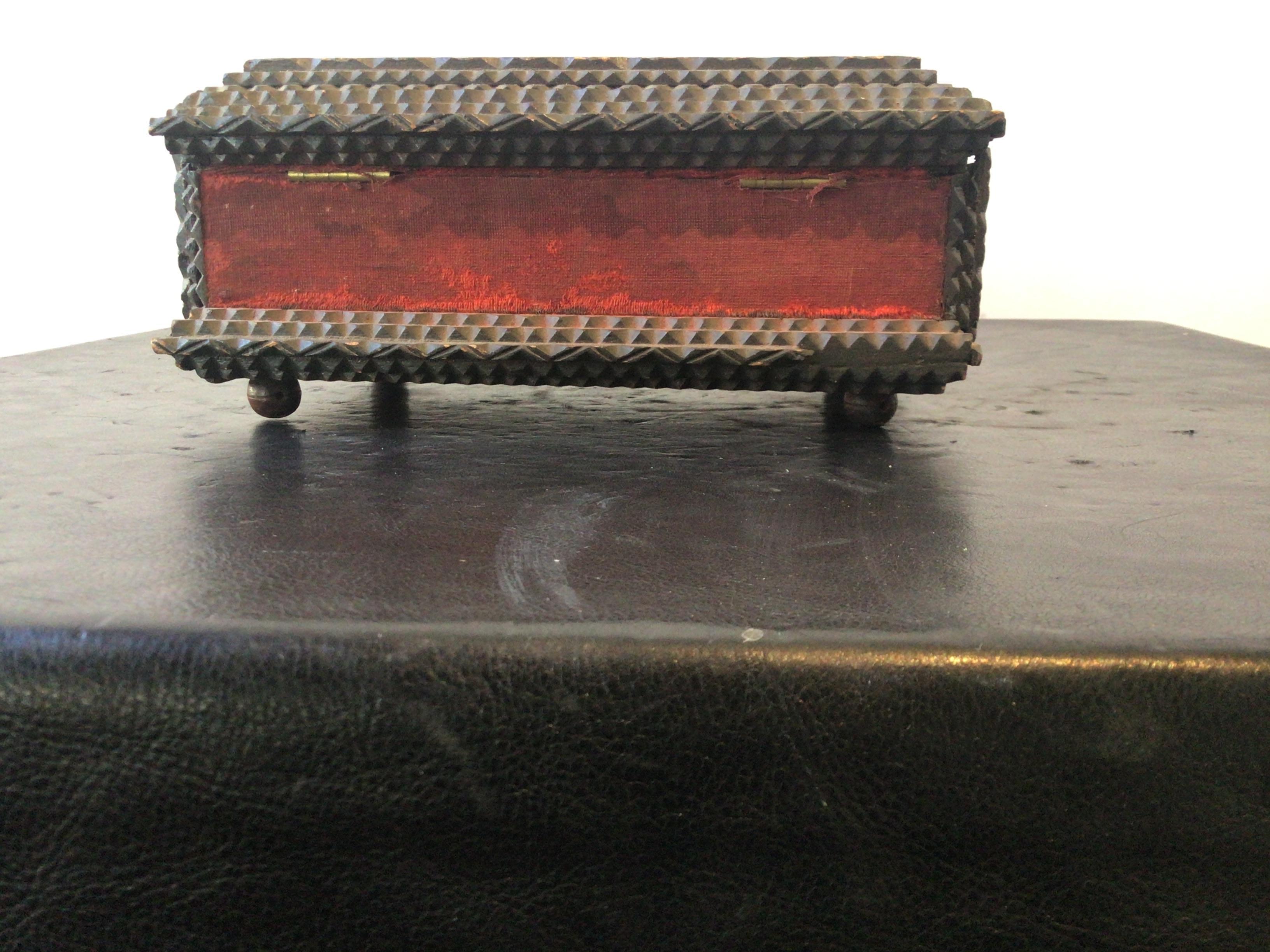 Early 20th Century Tramp Art Box For Sale