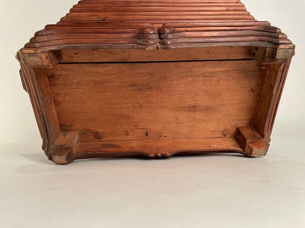 Tramp Art Box, Large Scale and Unusual Form. Circa 1900 For Sale 7