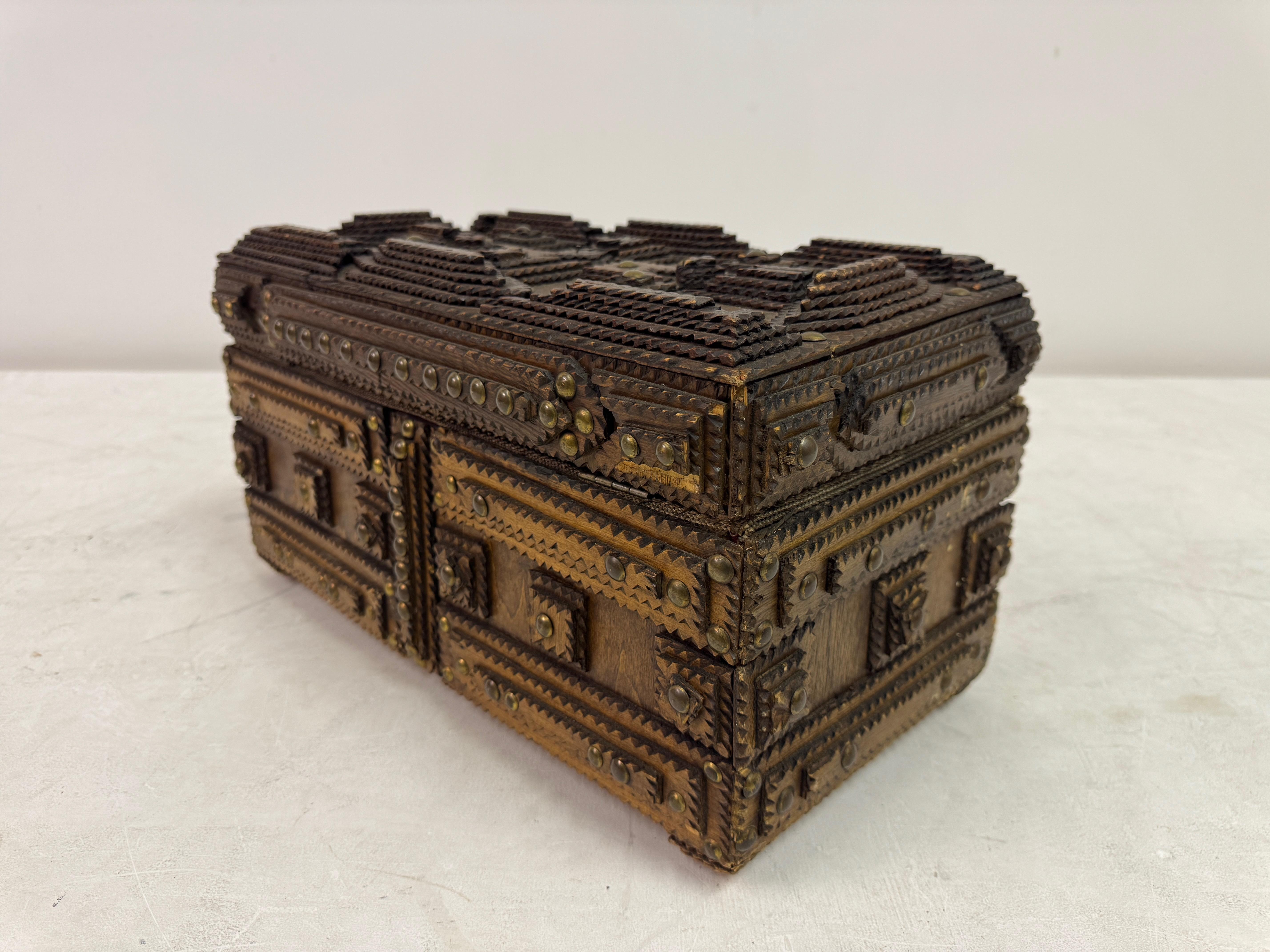 Tramp Art Box or Chest, Early 20th Century For Sale 9