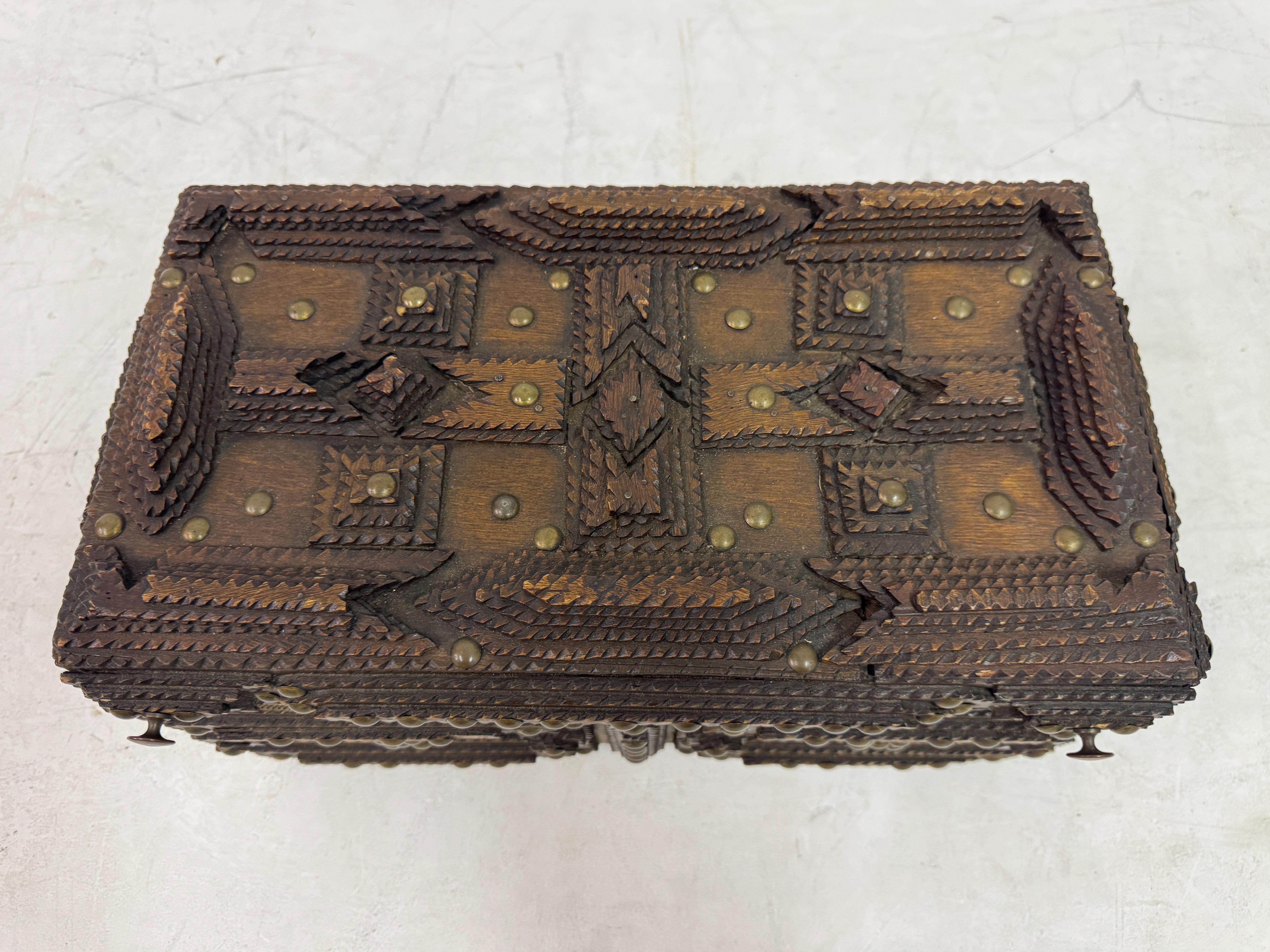 Tramp Art Box or Chest, Early 20th Century For Sale 1