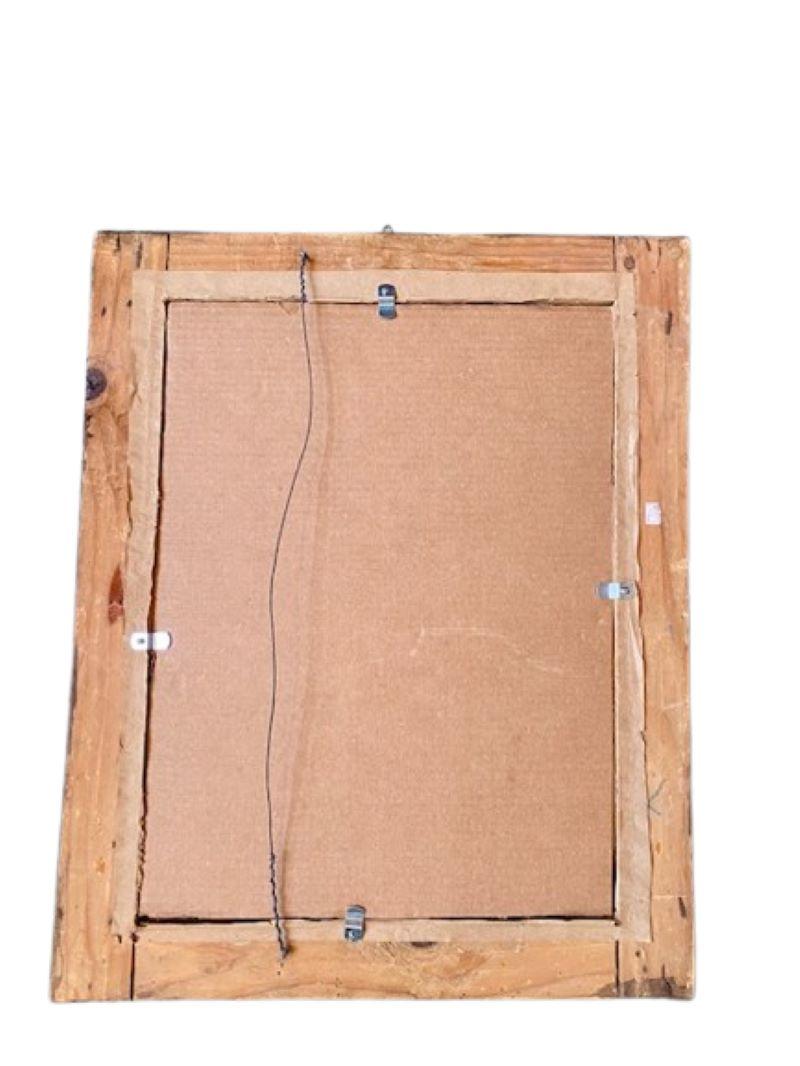 Hand-Carved Tramp Art Chip Carved Frame Mirror, circa 1920 For Sale