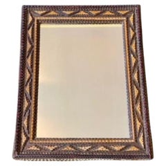 Tramp Art Chip Carved Frame Mirror, circa 1920