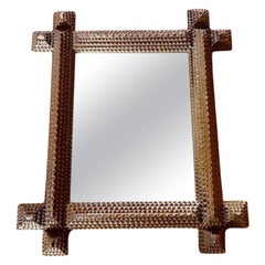 Tramp Art Chip Carved Mirror, circa 1920s