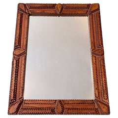 Tramp Art Chip Carved Mirror, circa 1920s