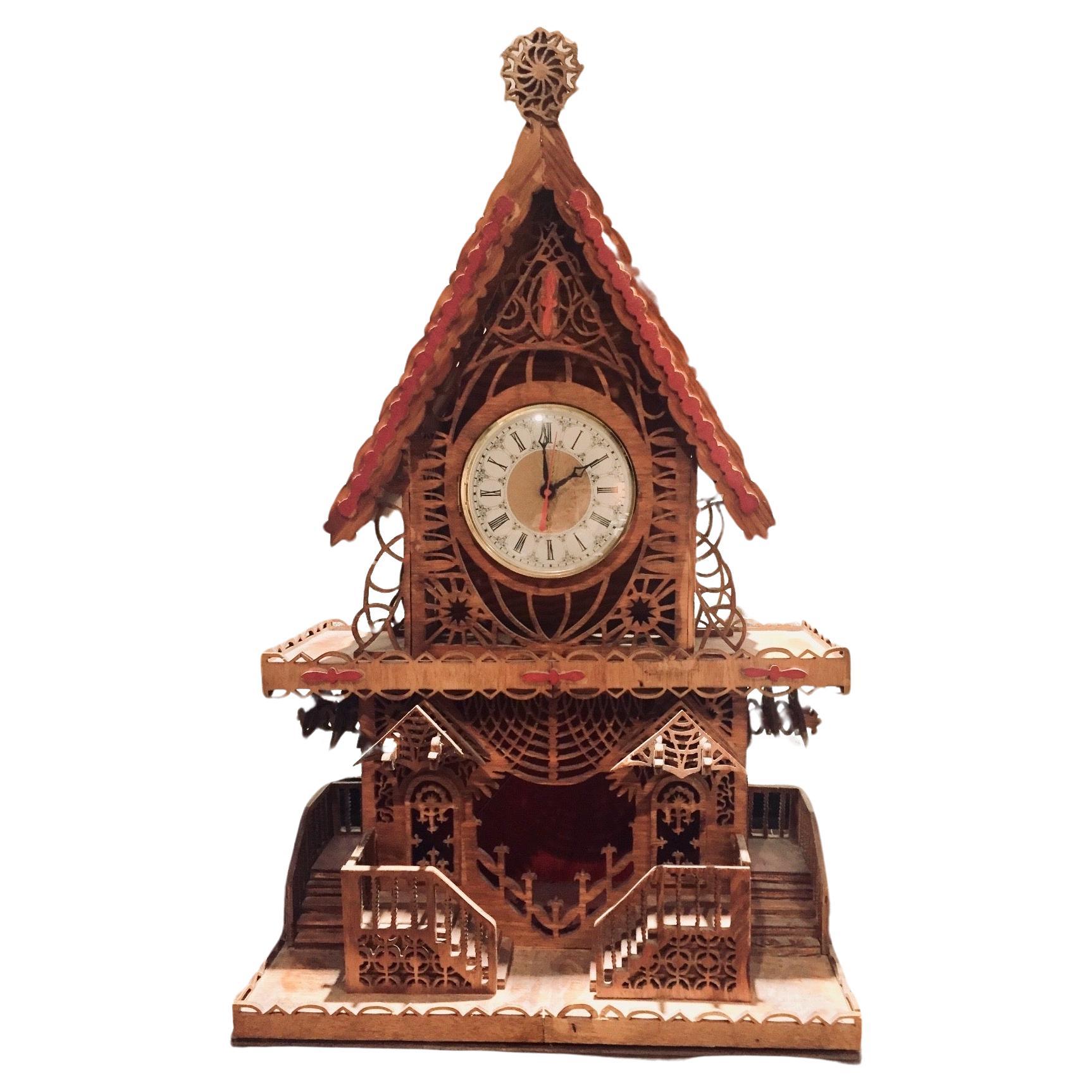 Tramp Art Clock For Sale