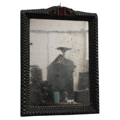 Antique Tramp Art Mirror c1890