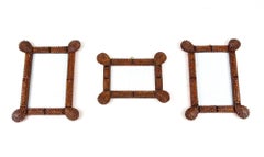 Tramp Art Rustikale Fotorahmen - Satz von drei, Österreich um 1870