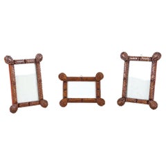 Tramp Art Rustic Photo Frames - Set Of Three, Austria circa 1870