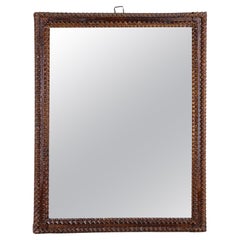 Tramp Art Rustic Wall Mirror, 19th Century - Handcarved, Austria circa 1870