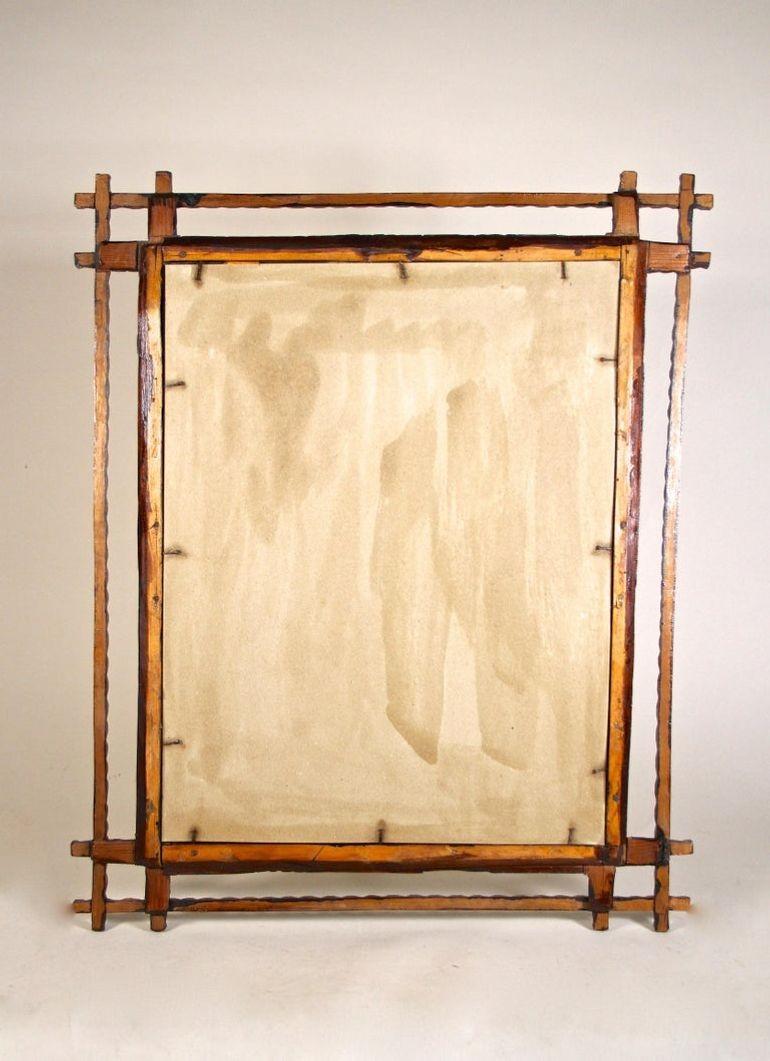 Specchio da parete rustico Tramp Art Fine XIX secolo, Austria, circa 1880 in vendita 11