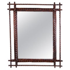Miroir mural rustique Tramp Art Fin du XIXe siècle, Autriche, vers 1880