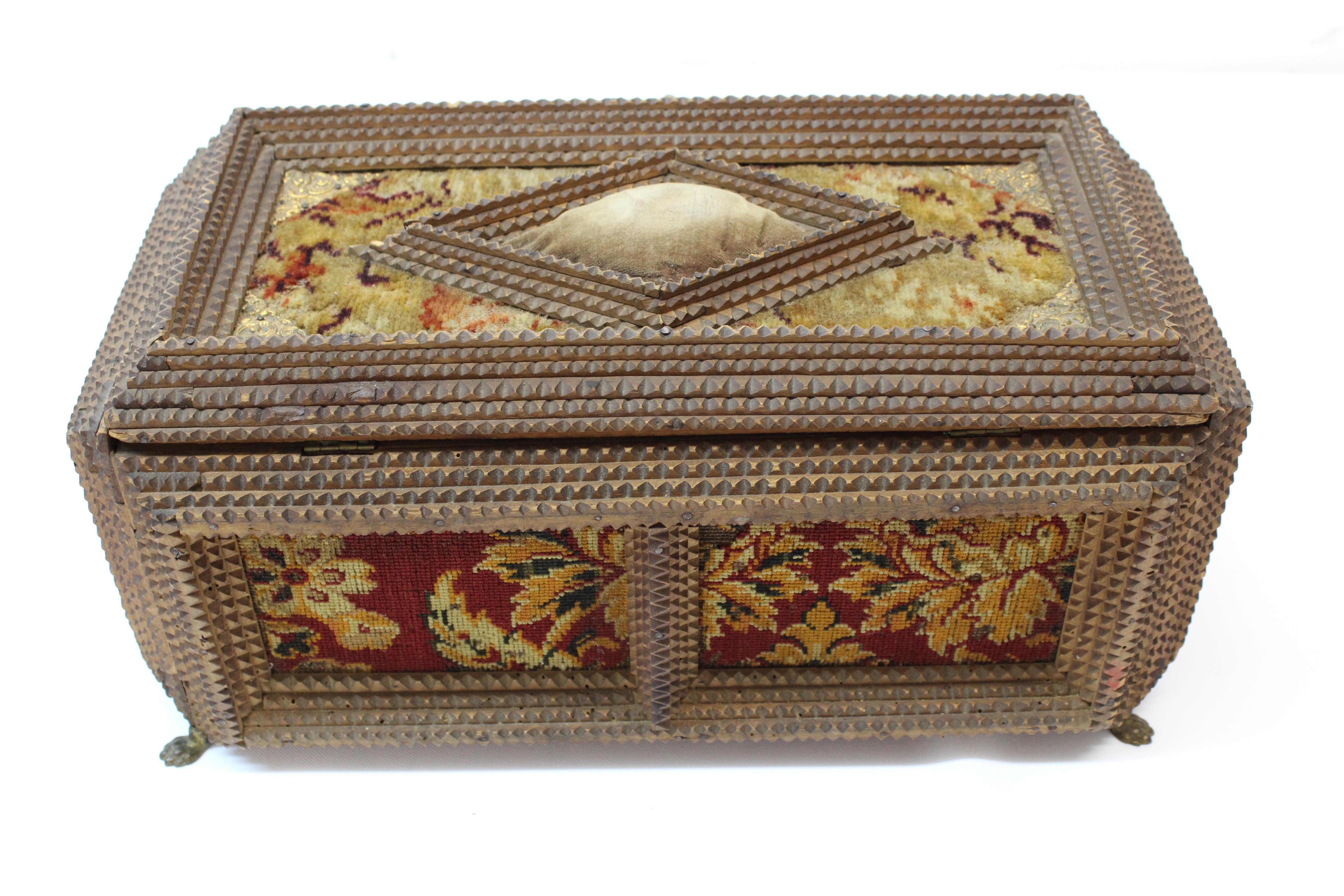 20th Century Tramp Art Sewing Box