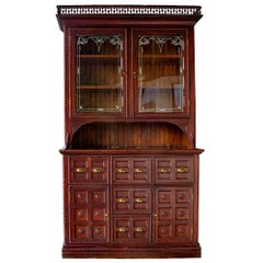 Tramp Art Step Back Cabinet