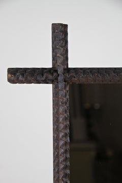 Tramp Art Wall Mirror, Austria, circa 1880
