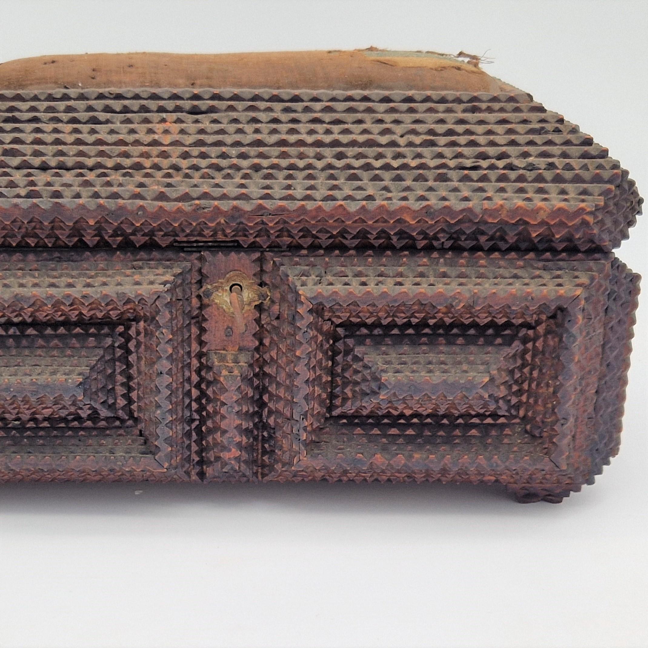 Tramp Art Wood Box. 1850 - 1880 For Sale 3