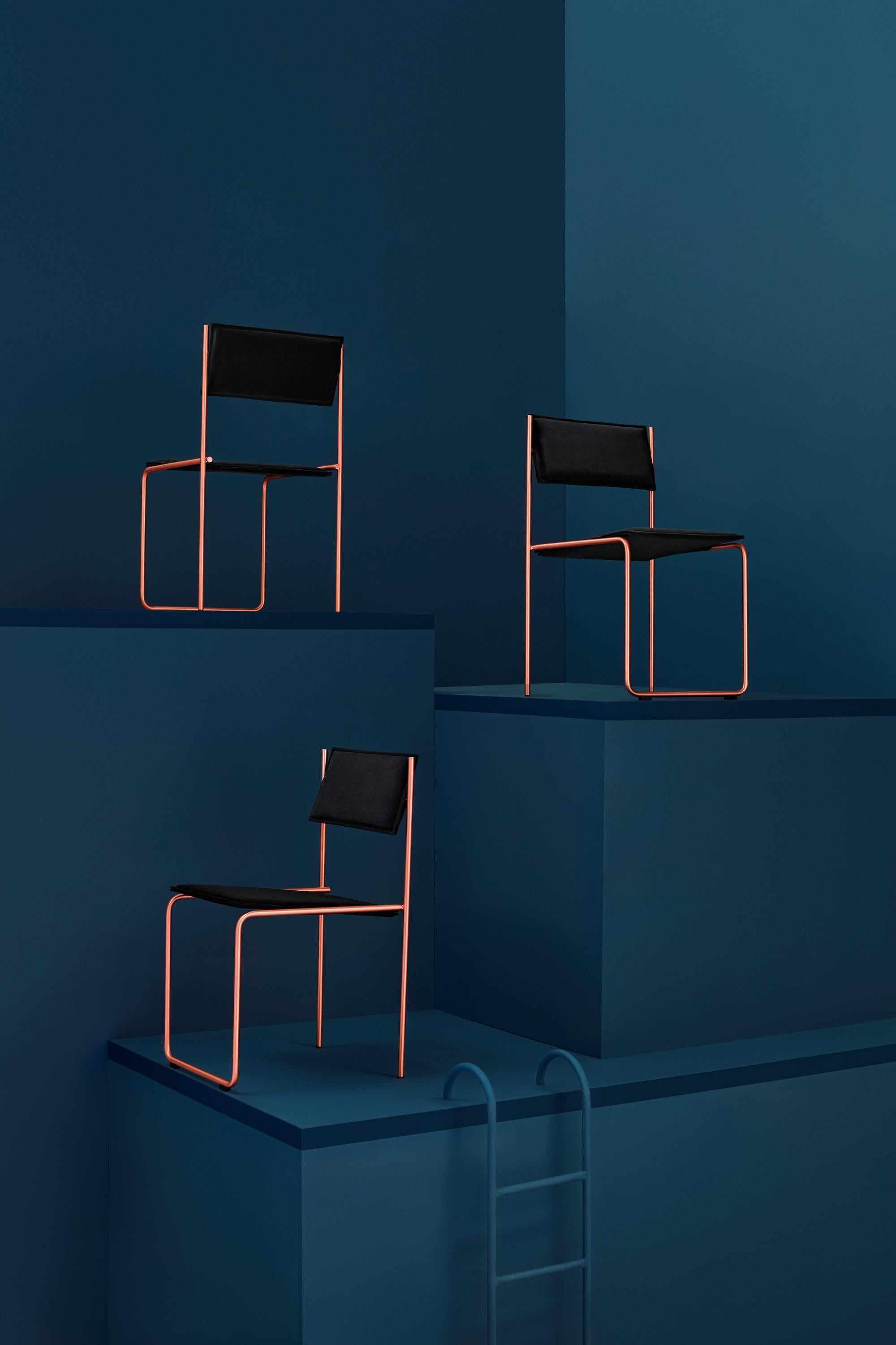 Spanish Trampolín Chair, Black and Copper by Pepe Albargues For Sale