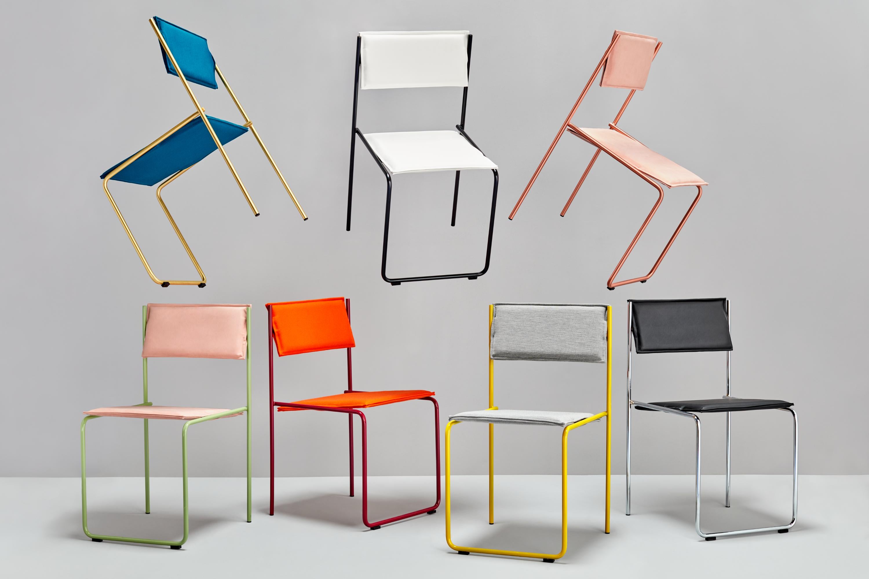 Trampolín Chair, Black & Copper by Cuatro Cuatros In New Condition In Geneve, CH
