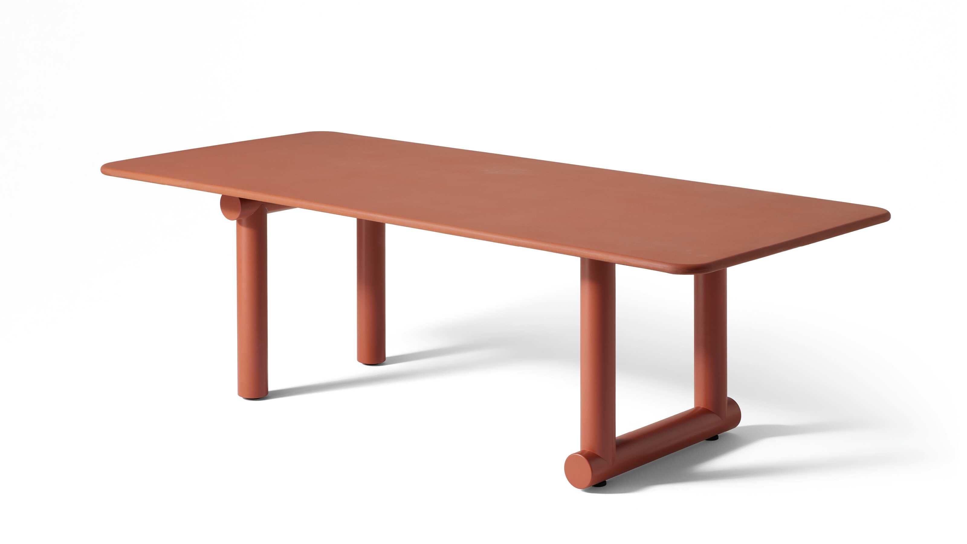Mid-Century Modern Trampoline Red Clay Color Dining Table by Patricia Urquiola for Cassina For Sale