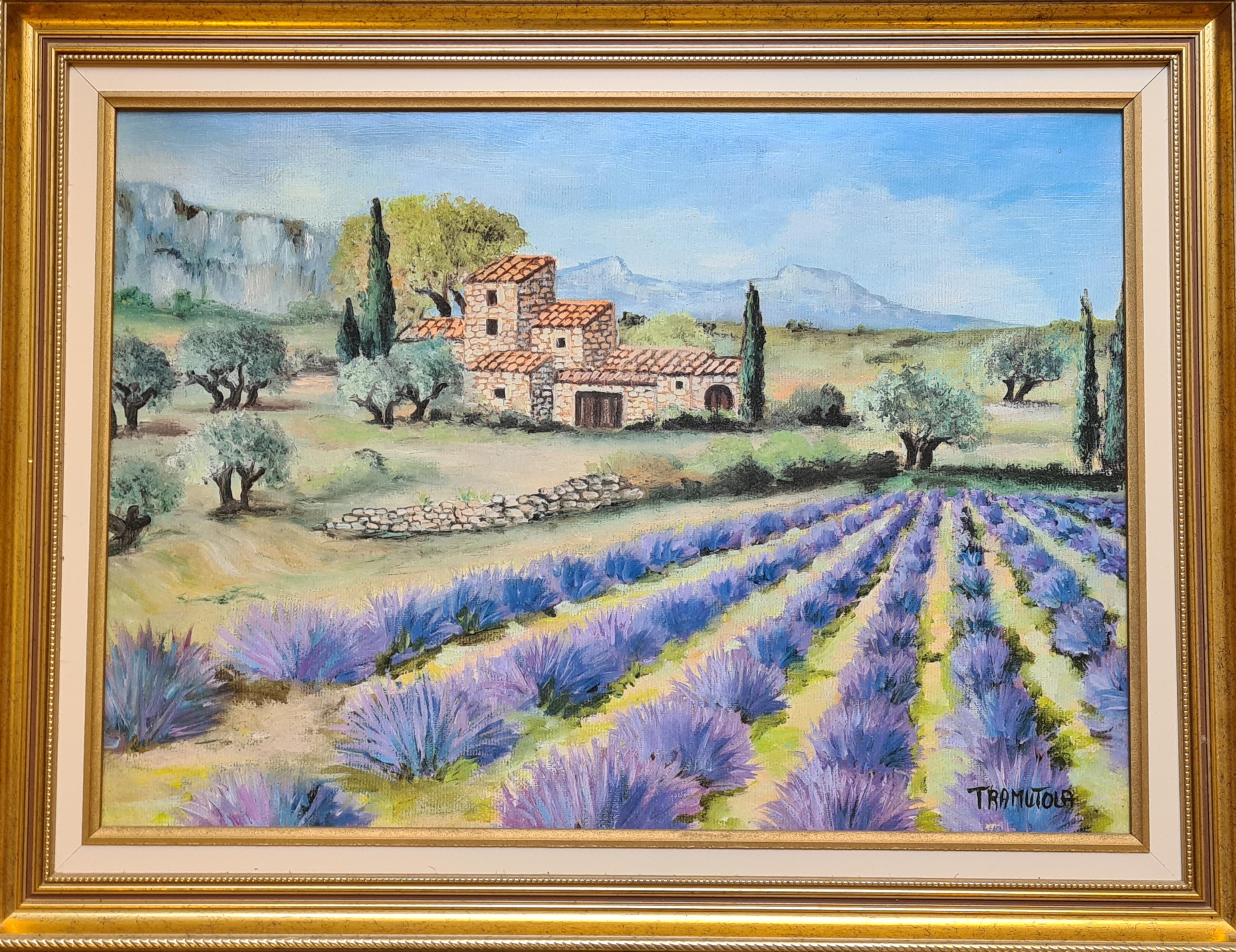 Tramutola Landscape Painting - French Impressionist Landscape Lavender Fields and Le Mont Sainte-Victoire